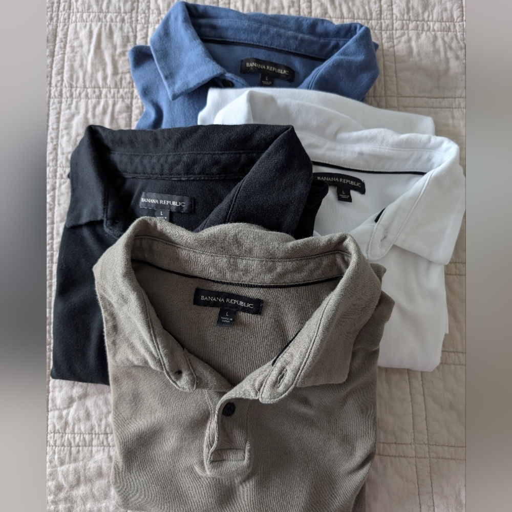 Banana Republic Men's Polo Shirts Bundle of 4 Large